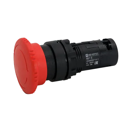 Кнопка грибовидная красная, возврат поворотом c фиксацией, Ø 40 мм,  1NC, IP54, пластик