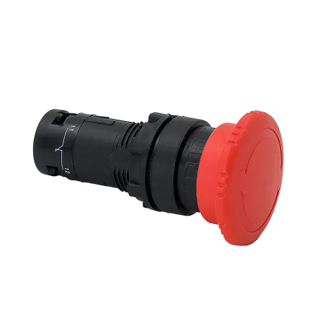 Кнопка грибовидная красная, возврат поворотом c фиксацией, Ø 40 мм,  1NC, IP54, пластик