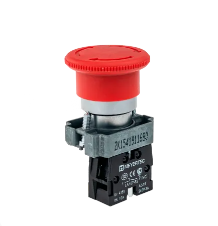 Кнопка грибовидная, возврат поворотом, 1NC красный 40 мм