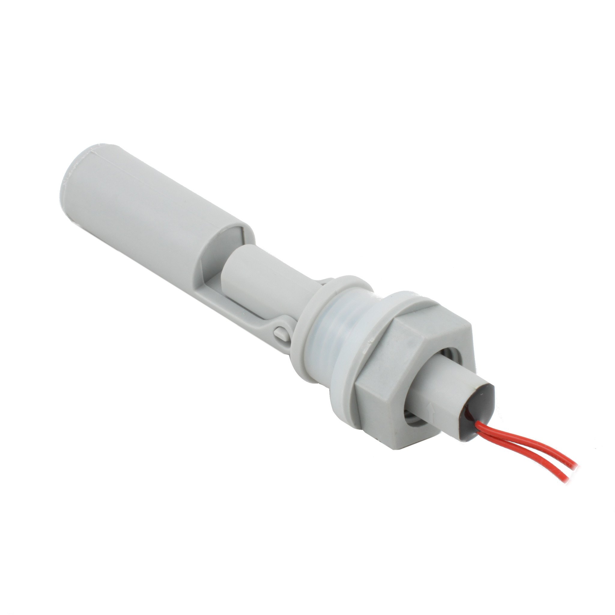 Поплавковый датчик уровня жидкости, горизонтальное исполнение, -20 +120 С, соединение- резьба M16 PVDF, кабель 500 мм, поплавок - PVDF