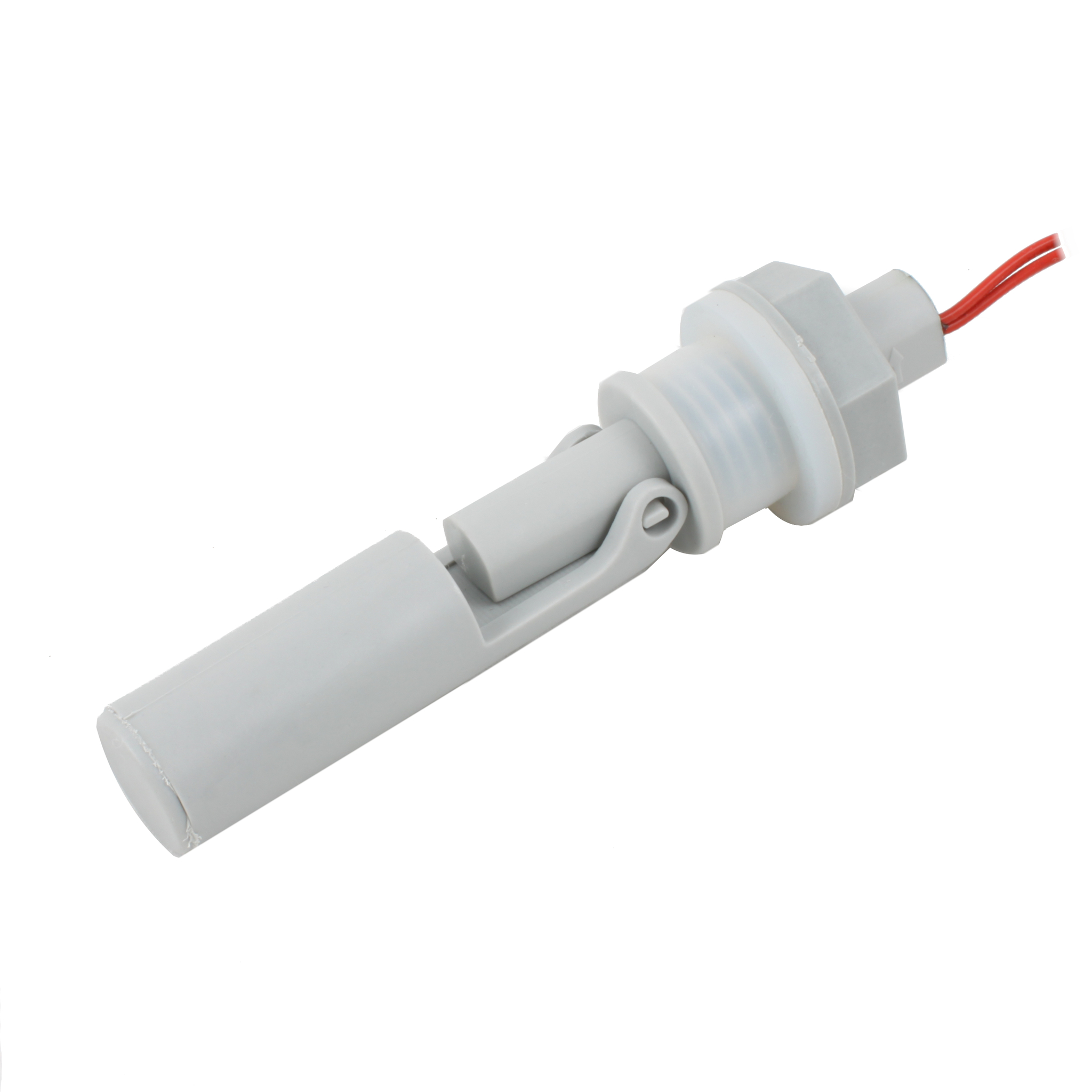 Поплавковый датчик уровня жидкости, горизонтальное исполнение, -20 +120 С, соединение- резьба M16 PVDF, кабель 500 мм, поплавок - PVDF