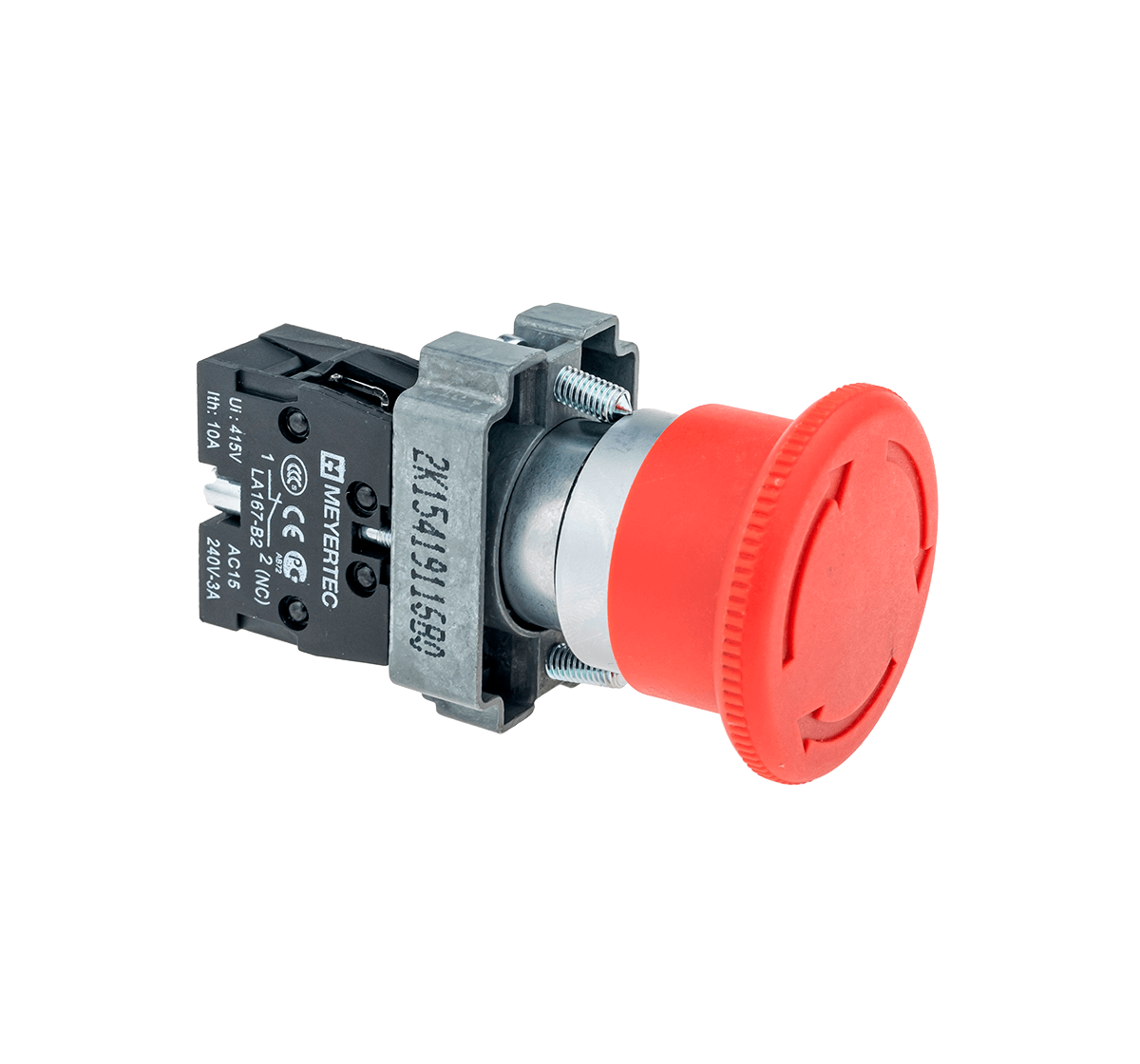Кнопка грибовидная, возврат поворотом, 1NC красный 40 мм