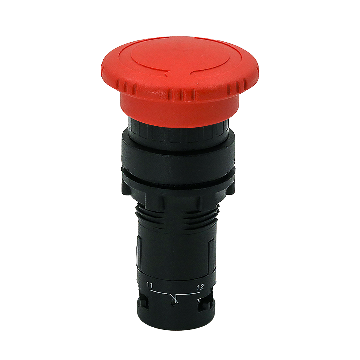 Кнопка грибовидная красная, возврат поворотом c фиксацией, Ø 40 мм,  1NC, IP54, пластик