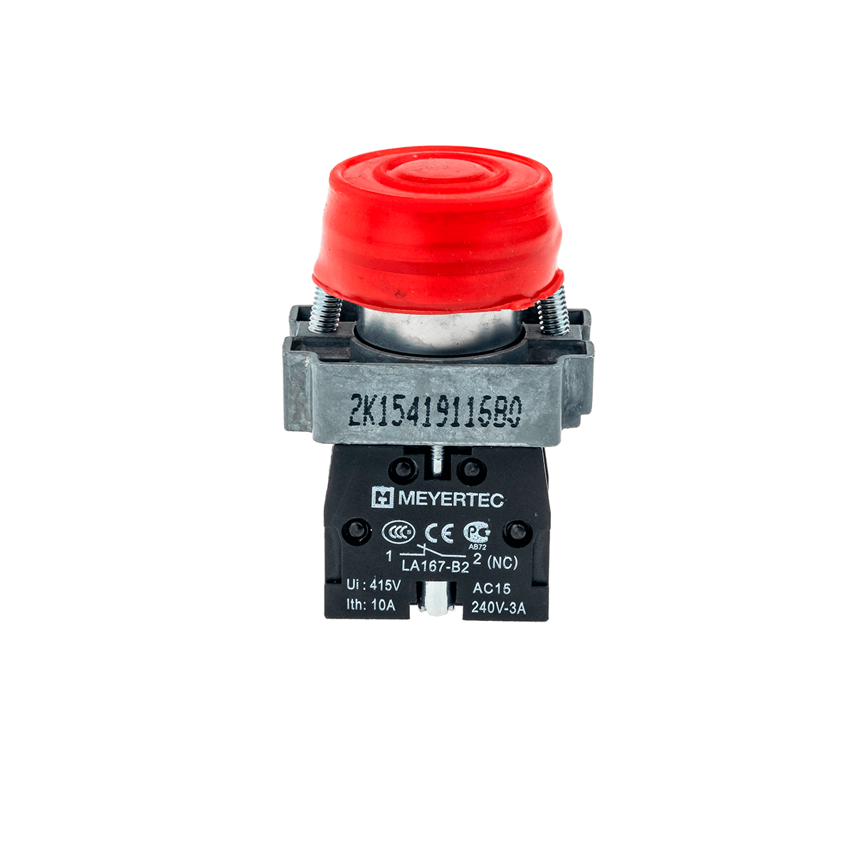 Кнопка в кожухе, красная 1NC