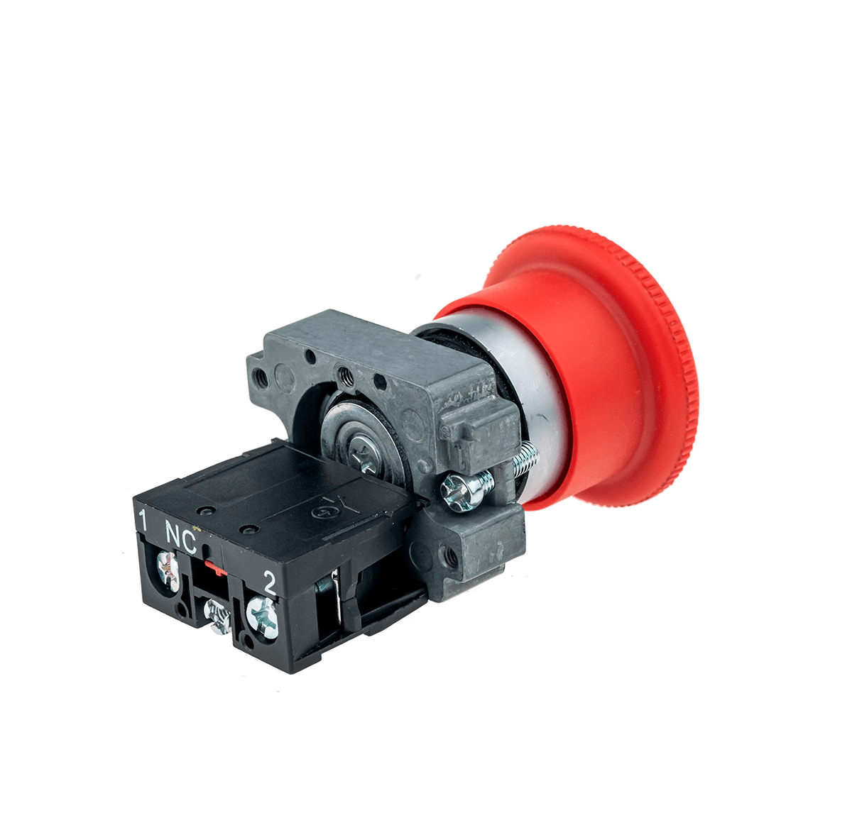 Кнопка грибовидная, возврат поворотом, 1NC красный 40 мм