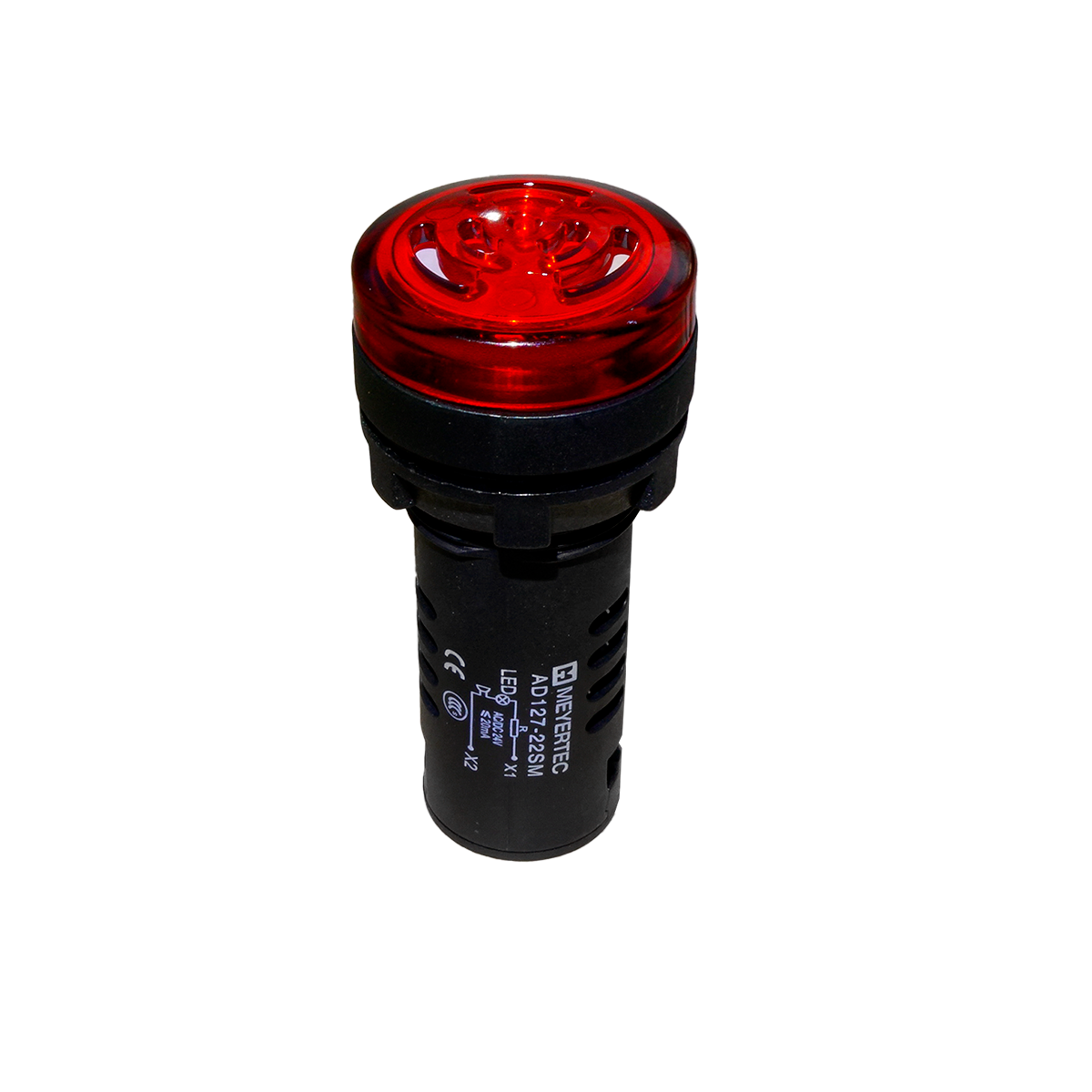 Зуммер с подсветкой, 80дБ, красный, 24V AС/DC, IP65, пластик