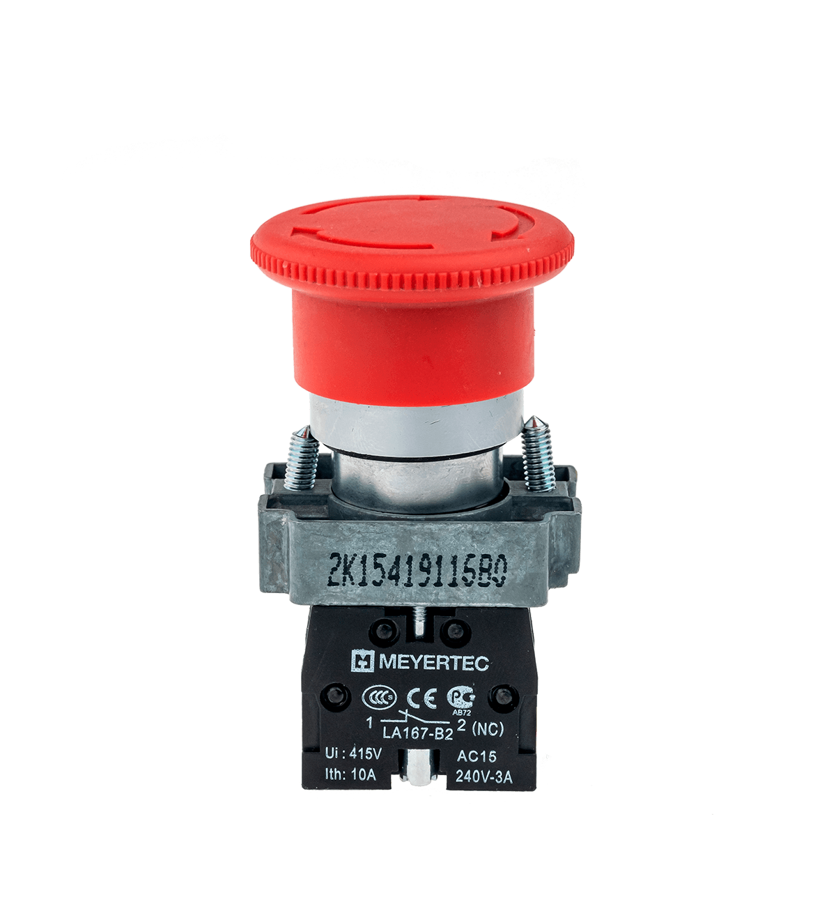 Кнопка грибовидная, возврат поворотом, 1NC красный 40 мм