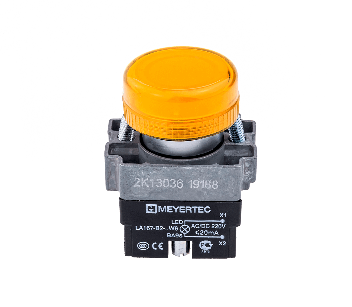 Сигнальная лампа желтый, 220V AC/DC