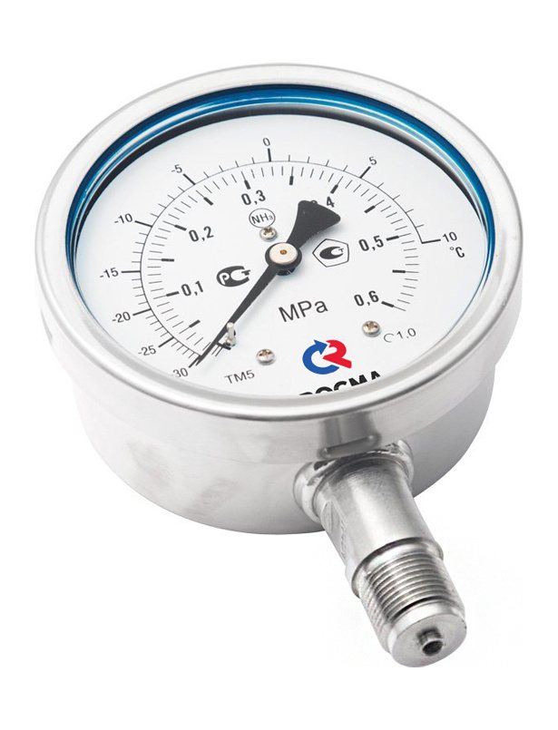 Манометры ТМ-521 NH3 и ТМ-621 NH3 ам­ми­ач­ные кор­ро­зи­он­но­стой­кие