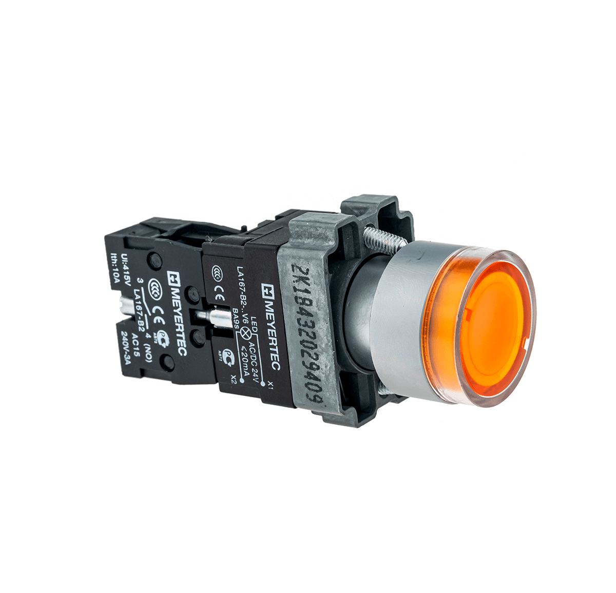 Кнопка с подсветкой желтая 24V 1NO