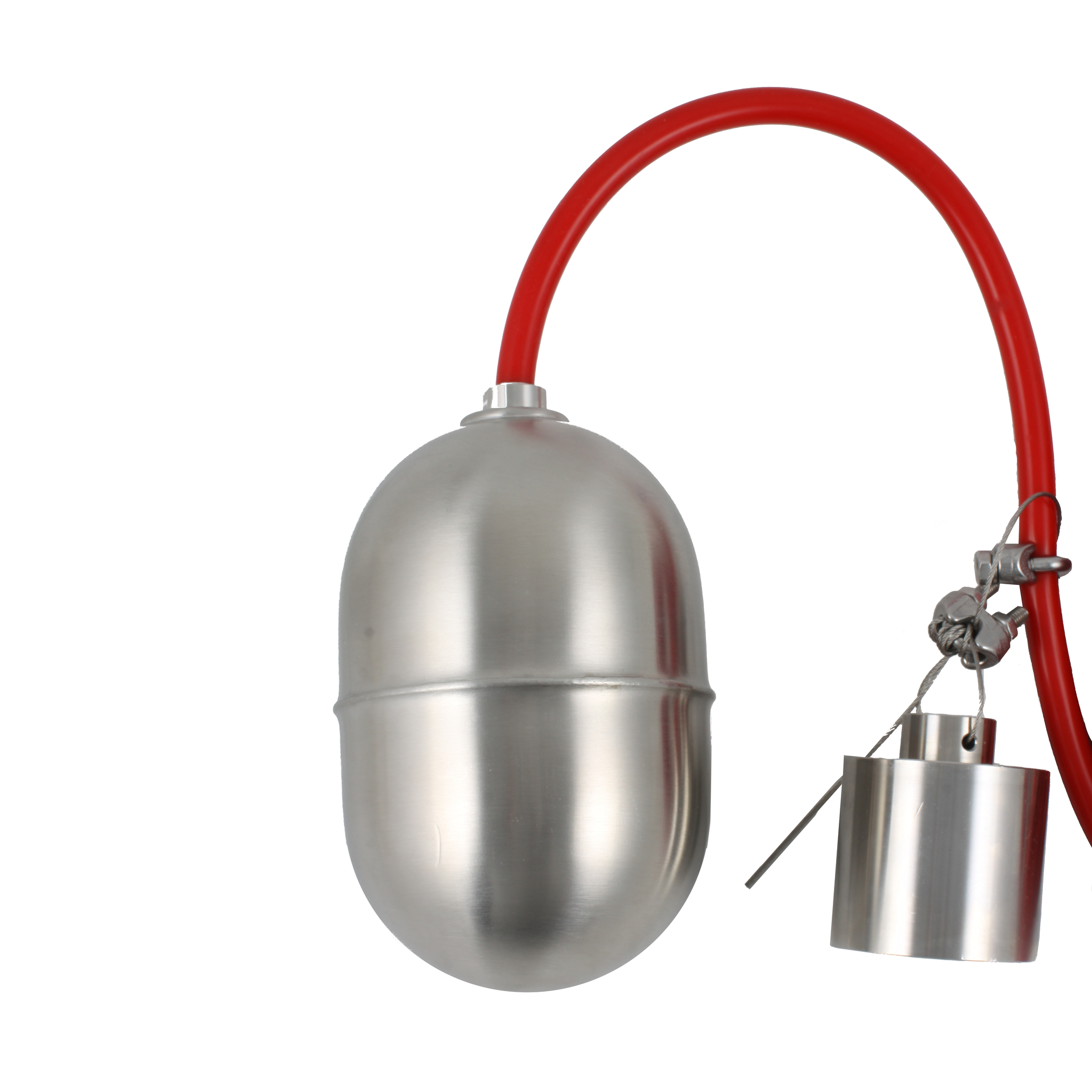 Поплавковый датчик уровня жидкости, исполнение на кабеле 5 м, -10 +180 С, поплавок- нерж. сталь, кабель- силикон